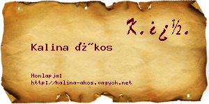 Kalina Ákos névjegykártya