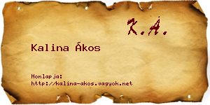 Kalina Ákos névjegykártya