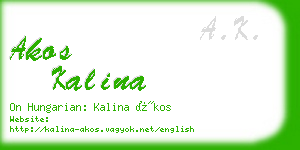 akos kalina business card